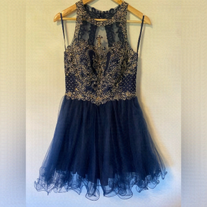 Savoys Belleza beautiful navy and jewelled Prom/formal dress size medium